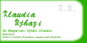 klaudia ujhazi business card