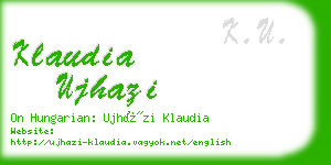 klaudia ujhazi business card